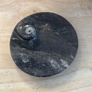 NICE Vintage Goniatite Fossil In Matrix Ammonite Fossil Dish Plate Trinket